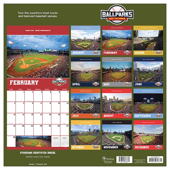 2027 Ballparks Wall Calendar